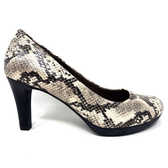 Clarks Adriel Viola Pumps Womens Sz 7.5 Leather Snakeskin High Heel Stiletto NEW - Picture 7 of 15